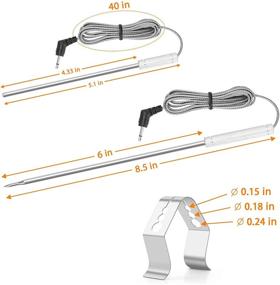 img 1 attached to 🔌 High-Performance Replacement Probe Set for Thermopro TP20 TP17 TP-16 TP-16S TP08S TP25 TP07 TP17H TP27 TP06S TP09 TP28 - Meat Temperature Probe & Ambient Probe, 2-piece Set