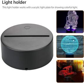 img 3 attached to Enhance Your Space with the 3D LED Light Base - Jestar 2Packs Night Light Holder 🌟 with Touch Screen, Remote Control, and USB Cable for Bedroom, Living Room, Bar, Shop, Cafe, Restaurant, Office