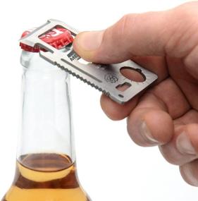 img 3 attached to BELURSUS 11-in-1 Multipurpose Silver Beer Bottle Opener/Wallet Pocket Size - Ideal Gifts for Men (1-Pack)