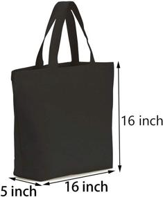 img 2 attached to 👜 Durable and Stylish 2 Pcs Canvas Tote Bag with Gusset - Perfect for All Your Shopping Needs!