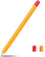 meiruby compatible apple pencil 2 case cover silicone sleeve for apple pen 2nd generation skin orange/red (2 gen logo