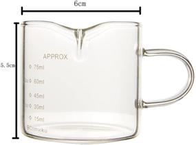 img 3 attached to 2 Pack Clear Glass Espresso Shot Glasses - Measuring Triple Pitcher Milk Cup, Double Spouts, 75ML Capacity