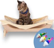 🐱 toby + atheni cat hammock: the ideal cat bed & furniture with perch - perfect for indoor cats, small to medium pets; includes bonus mouse toy logo