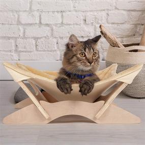 img 2 attached to 🐱 Toby + Atheni Cat Hammock: The Ideal Cat Bed & Furniture with Perch - Perfect for Indoor Cats, Small to Medium Pets; Includes Bonus Mouse Toy