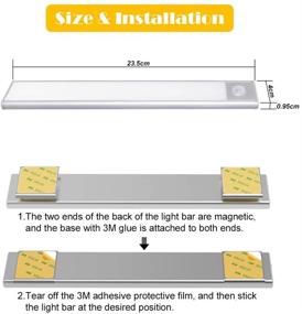 img 2 attached to 💡 Zoeson LED Under Cabinet Lighting: Wireless Motion Sensor Light, Rechargeable Battery, Light Induction, Magnetic Security Nightlight for Closet, Counter, Wardrobe, Stairway