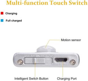 img 3 attached to 💡 Zoeson LED Under Cabinet Lighting: Wireless Motion Sensor Light, Rechargeable Battery, Light Induction, Magnetic Security Nightlight for Closet, Counter, Wardrobe, Stairway