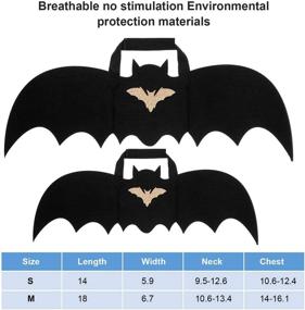 img 2 attached to 🦇 Костюм для питомца на Хэллоуин с крыльями летучей мыши и треугольным бандана-шейным платком - смешная и стильная одежда для кошек и маленьких собак средних размеров. Костюм для питомцев на вечеринках Pet Cosplay от Geyoga.