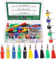 🔌 keadic 90pcs 5 color 4mm banana plug banana jack socket binding post assortment kit for testing probes with soldering speaker banana plug test probe connector logo