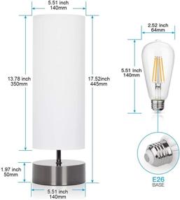 img 1 attached to Minimalist Touch Control Table Lamp with Cylinder Lamp Shade - Dimmable Bedside, Desk or Nightstand Lamp - Modern Accent Light for Bedroom, Living Room, Kitchen - Includes E26 Bulb