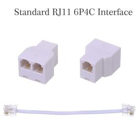 img 3 attached to 📞 Phone Line Splitter 2 Pack - RJ11 6P4C Plugs for Telephone and Fax Machine - White, Telephone Splitter for Improved SEO