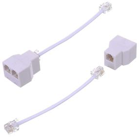 img 4 attached to 📞 Phone Line Splitter 2 Pack - RJ11 6P4C Plugs for Telephone and Fax Machine - White, Telephone Splitter for Improved SEO