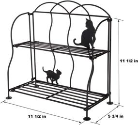 img 2 attached to 🐱 Lily's Home Cat Lovers Multifunctional Metal Countertop Wire Shelf Rack - Ideal for Household, Bathroom, and Kitchen Organization, Storage. Foldable 2-Tier Design