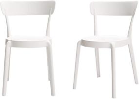 img 4 attached to 🪑 Amazon Basics White Armless Bistro Dining Chair - Set of 2: Premium Plastic Chairs for Stylish Dining