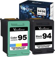 🖨️ valuetoner remanufactured ink cartridges for hp 94 & 95 c9354bn c8765wn c8766wn - officejet 150 100 h470 9800 7310 7210, deskjet 460, psc 1610 printer combo (1 black, 1 tri-color, 2 pack) logo