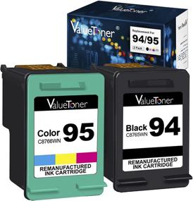 img 4 attached to 🖨️ Valuetoner Remanufactured Ink Cartridges for HP 94 & 95 C9354BN C8765WN C8766WN - Officejet 150 100 H470 9800 7310 7210, Deskjet 460, PSC 1610 Printer Combo (1 Black, 1 Tri-Color, 2 Pack)