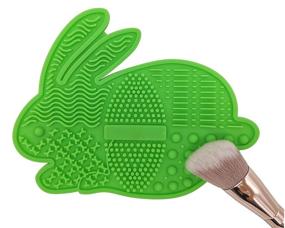 img 1 attached to 💚 WAVALP Makeup Brush Cleaner Mat: Portable Silicone Cleaning Pad for Beauty Blender & Cosmetics Brushes - Green (#2) - 1 Piece