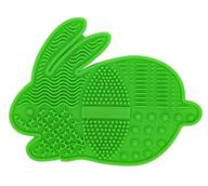 💚 wavalp makeup brush cleaner mat: portable silicone cleaning pad for beauty blender & cosmetics brushes - green (#2) - 1 piece logo