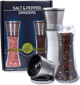 img 4 attached to 🧂 Telfer Refillable Salt and Pepper Grinder Set - Adjustable Coarseness, Ceramic Grinder Gears