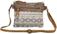 👜 floral upcycled canvas and cowhide leather small crossbody bag s-1219 by myra bag logo