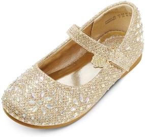 img 4 attached to DREAM PAIRS Rhinestone Embelishment Throughout Girls' Shoes for Flats