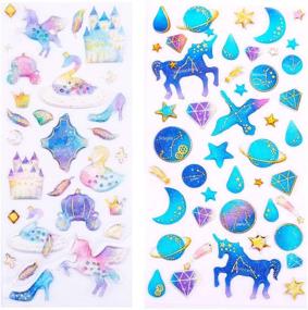 img 3 attached to 🦄 IMNEXT2U Cute Craft Stickers, Aesthetic Glitter, Tear-Resistant, Waterproof Decals for Laptop, Water Bottle, Hydroflasks, Scrapbooking, Planner Pack for Teens, Girls, Kids - Unicorn