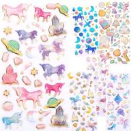 🦄 imnext2u cute craft stickers, aesthetic glitter, tear-resistant, waterproof decals for laptop, water bottle, hydroflasks, scrapbooking, planner pack for teens, girls, kids - unicorn logo