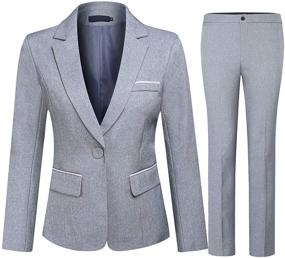 img 4 attached to 💼 Black2 Women's Office Business Blazer Set: Elegant Suiting & Blazers for Women's Clothing