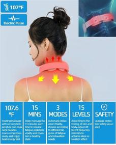 img 3 attached to 💆 Enhance Relaxation and Pain Relief with the M10 Intelligent Electric Pulse Neck Massager – Portable Massage Equipment with Heat and Voice Broadcast (White)