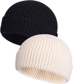 img 4 attached to 🧣 MAIAGO Fisherman Beanie - Unisex Wool Knit Cuff Hat for Men and Women, Warm Cap for Cold Weather