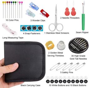 img 3 attached to 🧵 BNK Sewing Kit: 90Pcs Quality Accessories for Travelers, Kids, Adults, Beginners - Perfect for Emergencies, Basic Repairs, DIY - Includes Carrying Case, Threads, Needles
