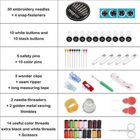 img 1 attached to 🧵 BNK Sewing Kit: 90Pcs Quality Accessories for Travelers, Kids, Adults, Beginners - Perfect for Emergencies, Basic Repairs, DIY - Includes Carrying Case, Threads, Needles