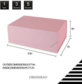 img 2 attached to OBMMIRAO Upgrade 3PCS Pink Gift Box 9.5x7x4 Inches: Sturdy, Foldable Magnetic Closure Boxes for Bridesmaid Proposal and Gift Packaging