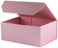 obmmirao upgrade 3pcs pink gift box 9.5x7x4 inches: sturdy, foldable magnetic closure boxes for bridesmaid proposal and gift packaging logo