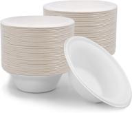🍚 125 pack of sturdy biodegradable eco friendly sugarcane bagasse disposable bowls, 16 oz capacity logo
