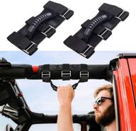 🚗 svopy grab handle for jeep wrangler – roll bar grip handles set | fits jk tj jlu jl lj yj cj wrangler models 2door 4door | wrangler accessories - black (2 pack) logo