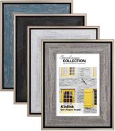 🖼️ kinlink rustic 6x8 picture frames: distressed farmhouse style with real glass - set of 4, perfect for tabletop and wall mounting display логотип