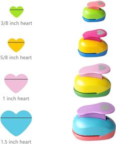 img 1 attached to Versatile Heart Punch Set for Crafting Scrapbooking & DIY Card Making - 3/8 inch, 5/8 inch, 1 inch, 1.5 inch Sizes - Candy Colours (Random Selection)