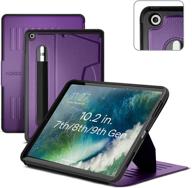 zugu case for ipad 10.2 inch (7th/8th/9th gen): protective, thin, magnetic stand, sleep/wake cover - purple (fits multiple model #s a2197/a2198/a2200/a2270/a2428/a2429/a2430) logo