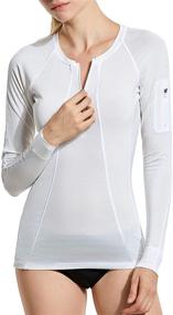 img 4 attached to SYROKAN Womens Workout Swimsuit White_UPF