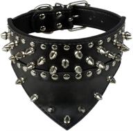 🐶 2" wide bandana style scarf spiked & studded leather dog collar for medium & large breeds - didog logo