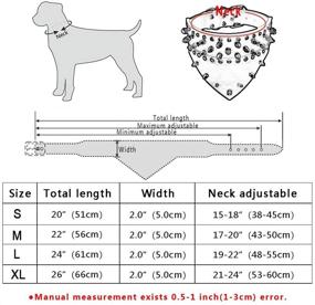 img 3 attached to 🐶 2" Wide Bandana Style Scarf Spiked & Studded Leather Dog Collar for Medium & Large Breeds - Didog