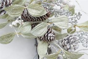 img 1 attached to 🎄 Winter Front Door Wreath - 26 Inch Winter Birch Christmas Wreath with White Berry, Iced Pine Cones, Holly Leaf & Branch - White Winter Wreaths for Front Door or Indoor Home Wall Window Décor