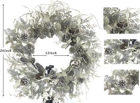 img 3 attached to 🎄 Winter Front Door Wreath - 26 Inch Winter Birch Christmas Wreath with White Berry, Iced Pine Cones, Holly Leaf & Branch - White Winter Wreaths for Front Door or Indoor Home Wall Window Décor