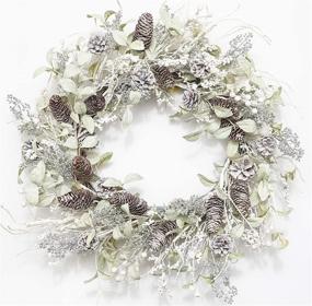 img 4 attached to 🎄 Winter Front Door Wreath - 26 Inch Winter Birch Christmas Wreath with White Berry, Iced Pine Cones, Holly Leaf & Branch - White Winter Wreaths for Front Door or Indoor Home Wall Window Décor