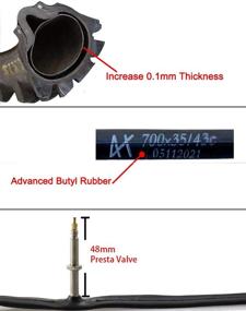 img 2 attached to 🚴 DMLNN 28 700x18-25C Road Bike Inner Tubes Presta Valve 48mm/60mm/80mm for 700c x 18, 23, and 25 Tires - Includes 4 Tubes and 2 Tire Levers