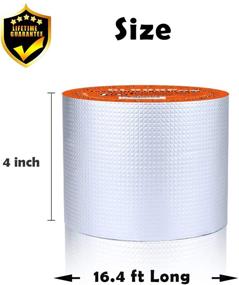 img 3 attached to 🔒 Highly Durable Waterproof Tape, Long-lasting Aluminum Butyl Tape, Effective Leak Stopper & Duct Sealant, All-Season Patch, UV-resistant for Gutter, Pipes, Chimney, Roof, Boat, Tent (4in X16.4 ft)