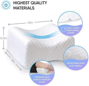 img 1 attached to 🌙 KIWEE Knee Pillow for Back, Hip Pain Relief, Sciatica, Side Sleeping, Orthopedic Memory Foam Leg Positioner Contour Wedge, Pregnancy, Spine Alignment, Posture Support