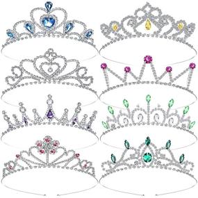 img 4 attached to 👑 Girls Rhinestone Crystal Tiara Crown Headband - Sparkly Princess Crown Hair Accessories for Birthday Party, Christmas, and Special Occasions