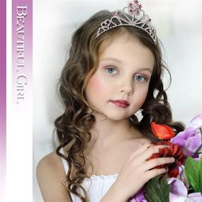 img 1 attached to 👑 Girls Rhinestone Crystal Tiara Crown Headband - Sparkly Princess Crown Hair Accessories for Birthday Party, Christmas, and Special Occasions