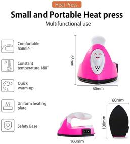 img 3 attached to Heat Press Machine for DIY Clothes, T-Shirts, Shoes, Hats | Small HTV Vinyl Projects | Portable Mini Electric Iron for Heating Transfer | with Charging | Stickers Included